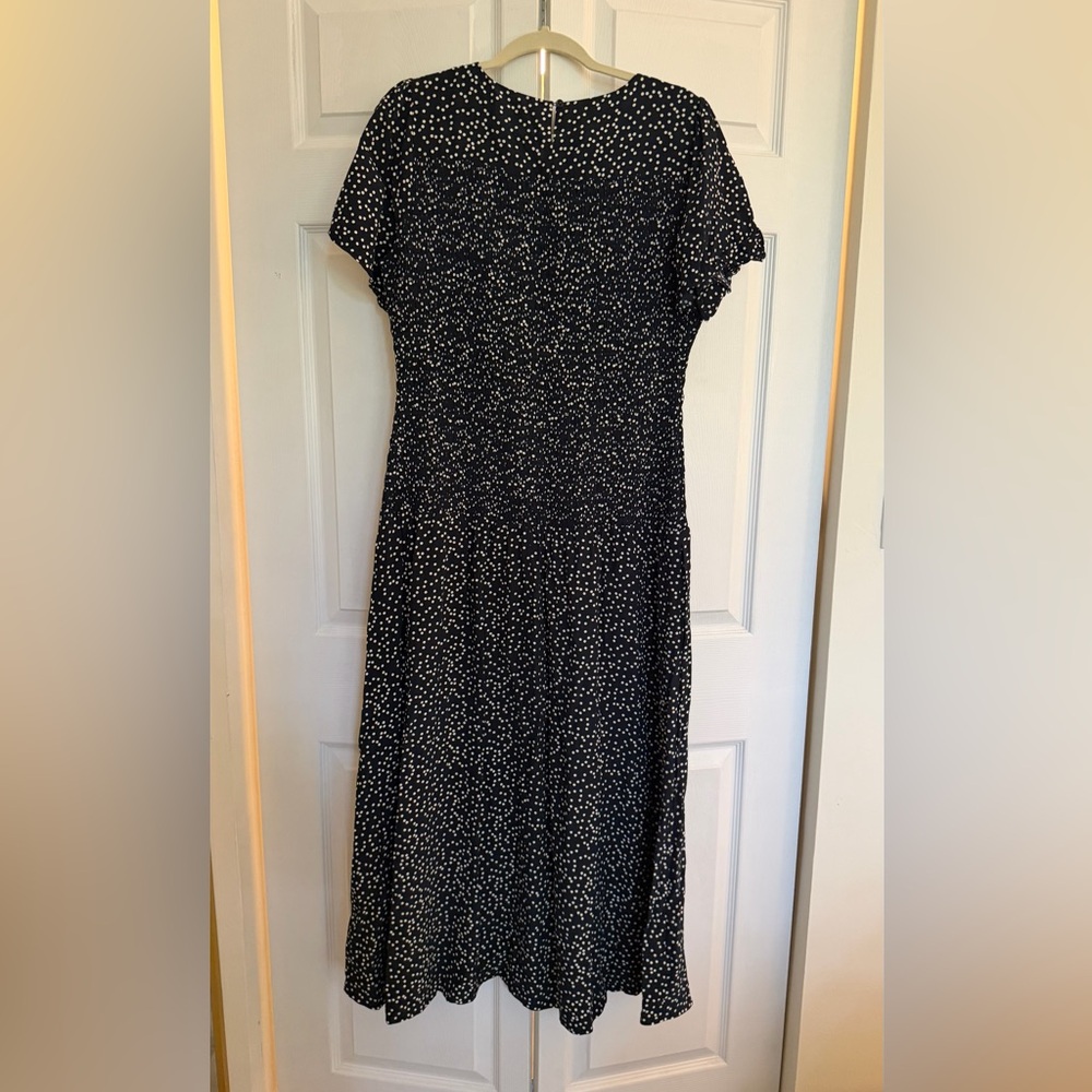 Madewell Black and White Speckled Midi Dress - Picture 6 of 8
